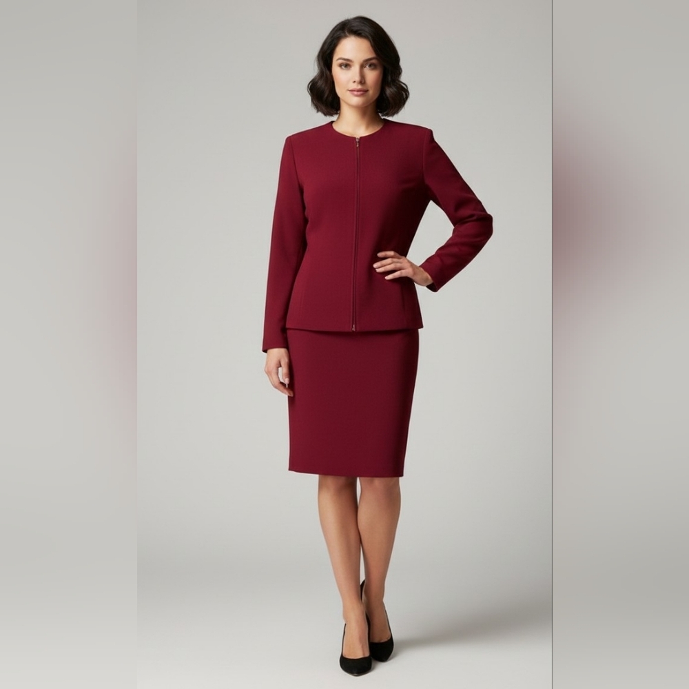Amanda Smith Deep Red Pencil Skirt Set
